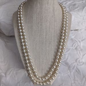 Vintage Double Strand Faux Pearl Necklace